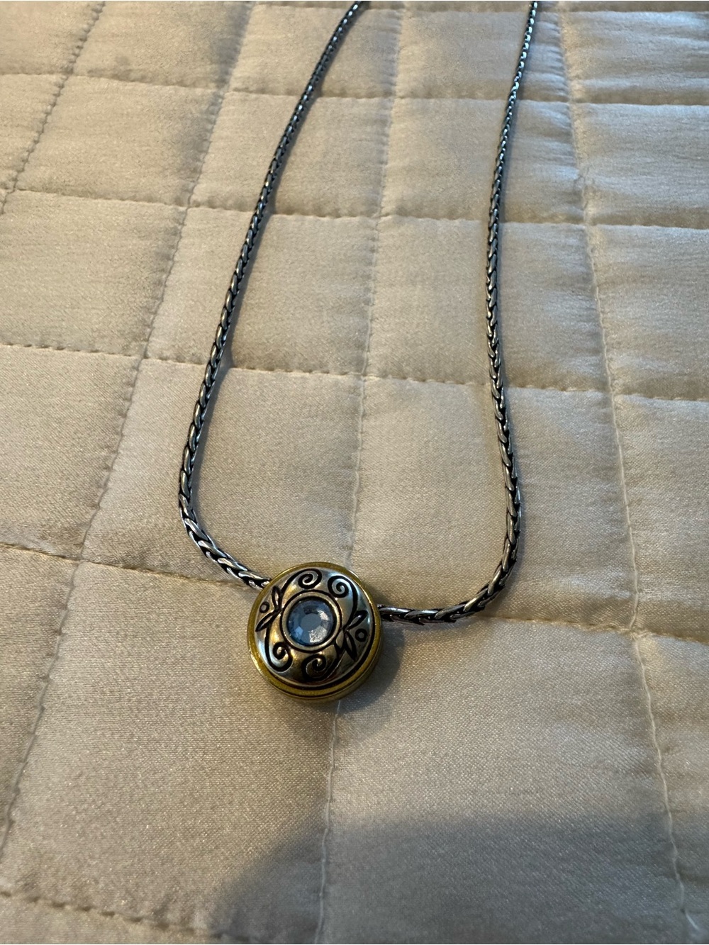 Brighton blue crystal reversible pendent necklace